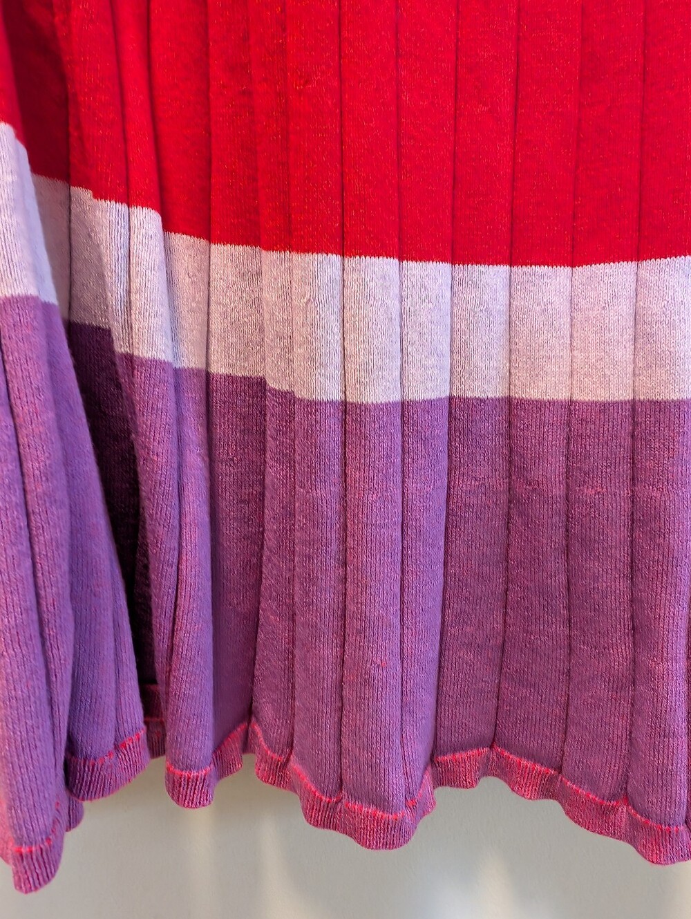 Banana Republic Ribbed Knit Fit & Flare Sweater Dress Pink Red Purple M - Picture 6 of 7